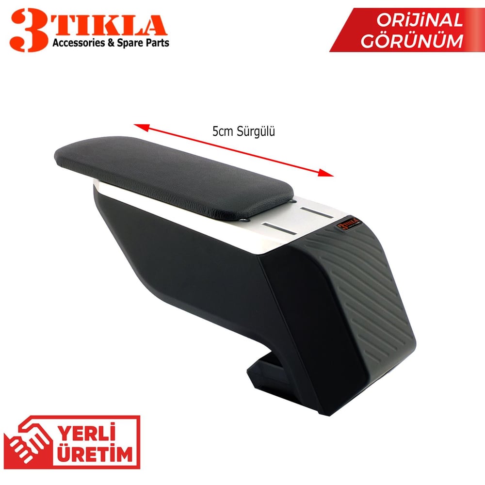 VW Polo V 2009-2012 Premium HQ Lüks ABS Ayaklı Gri-Siyah Kolçak