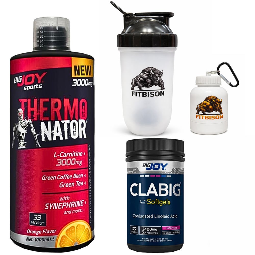 PARÇALA, ERİT, YAK SERİSİ-Thermo Nator (1000 ml) + Clabig (99 Softgels) + Pro Shaker (700 ml) + Maskot Toz Taşıma Kutusu (100 ml)