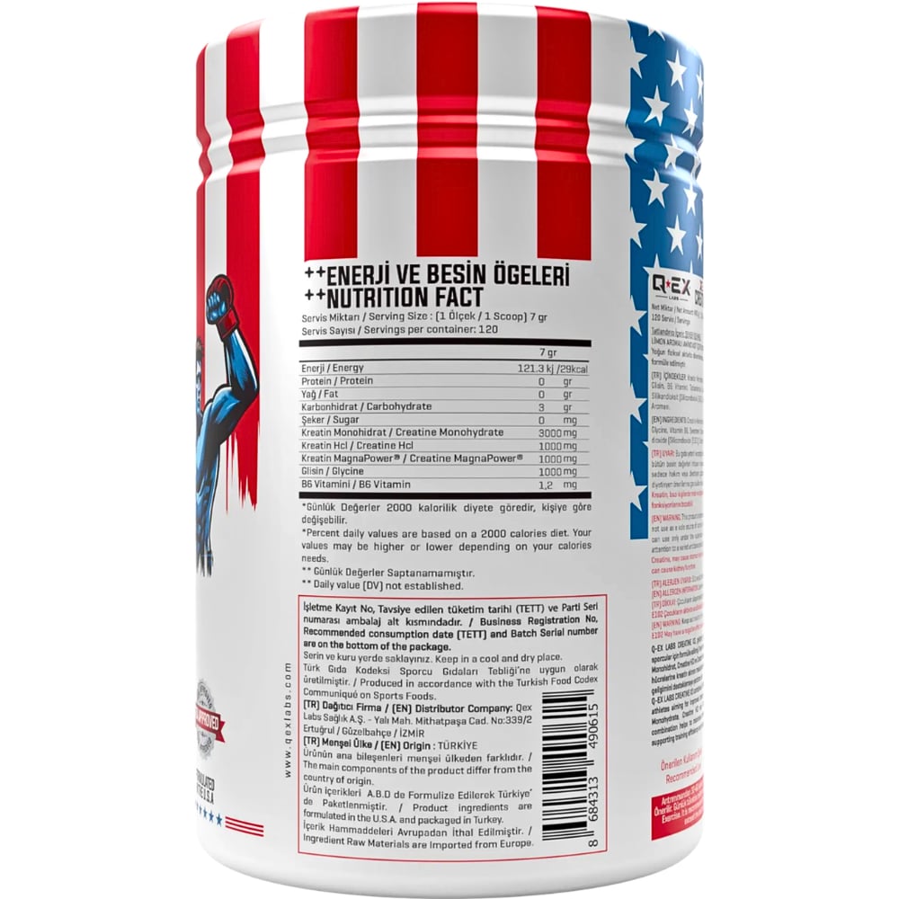 Qex Labs Creatine X3 840 Gr 120 Servis