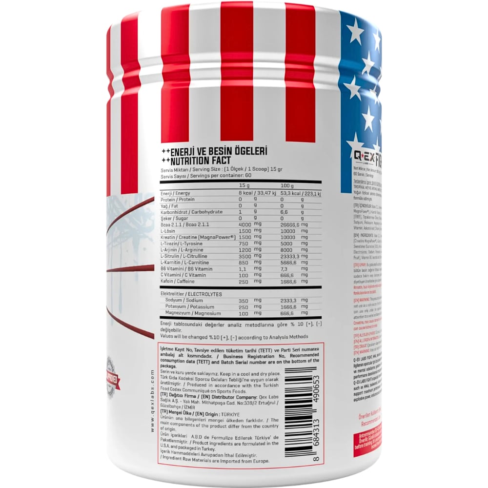 Qex Labs Fıght 900 Gr 60 Servis