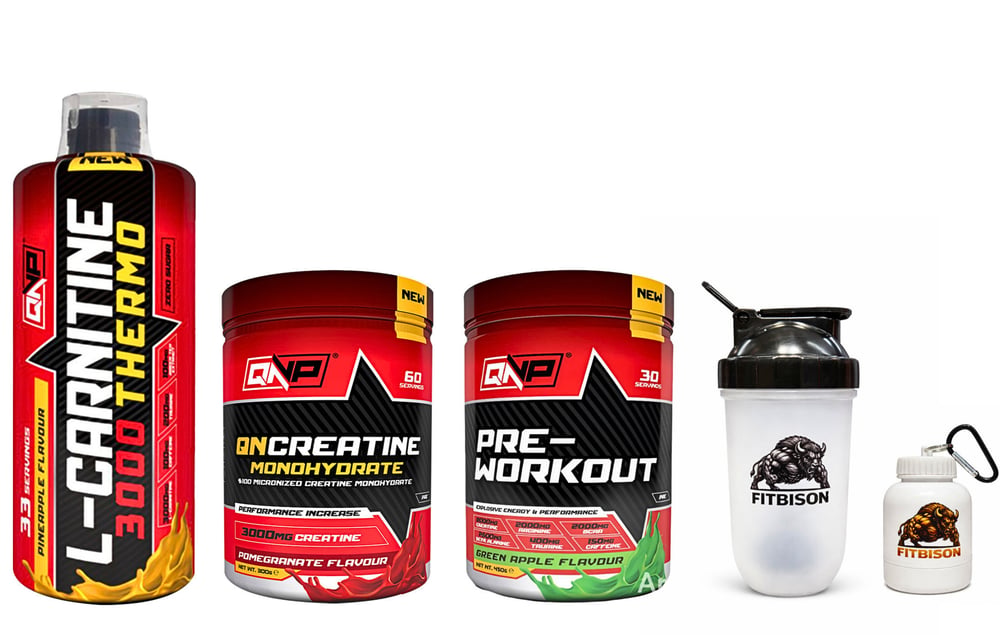 Yağ Yakım & Enerji Antrenman Öncesi Tam Destek Paketi - 1000Gr L-Karnitin+300Gr Kreatin+450Gr Pre Workout+Shaker+Maskot Toz Kabı