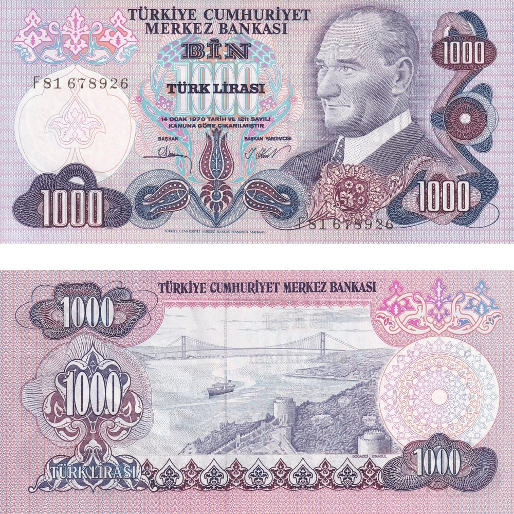 6. Emisyon 3. Tertip 1000 Lira - ÇİL 