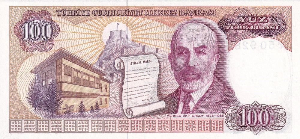 7.Emisyon 2.Tertip 100 Lira - F50 - ÇİL