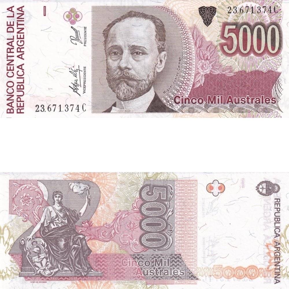 Arjantin 5000 Australes - 1989 - ÇİL