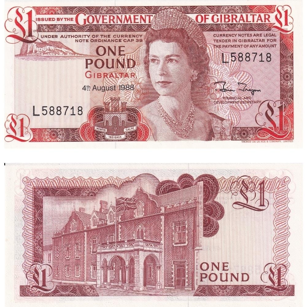 Cebelitarık 1 Pound Gibraltar, Kraliçe - 1988 - ÇİL