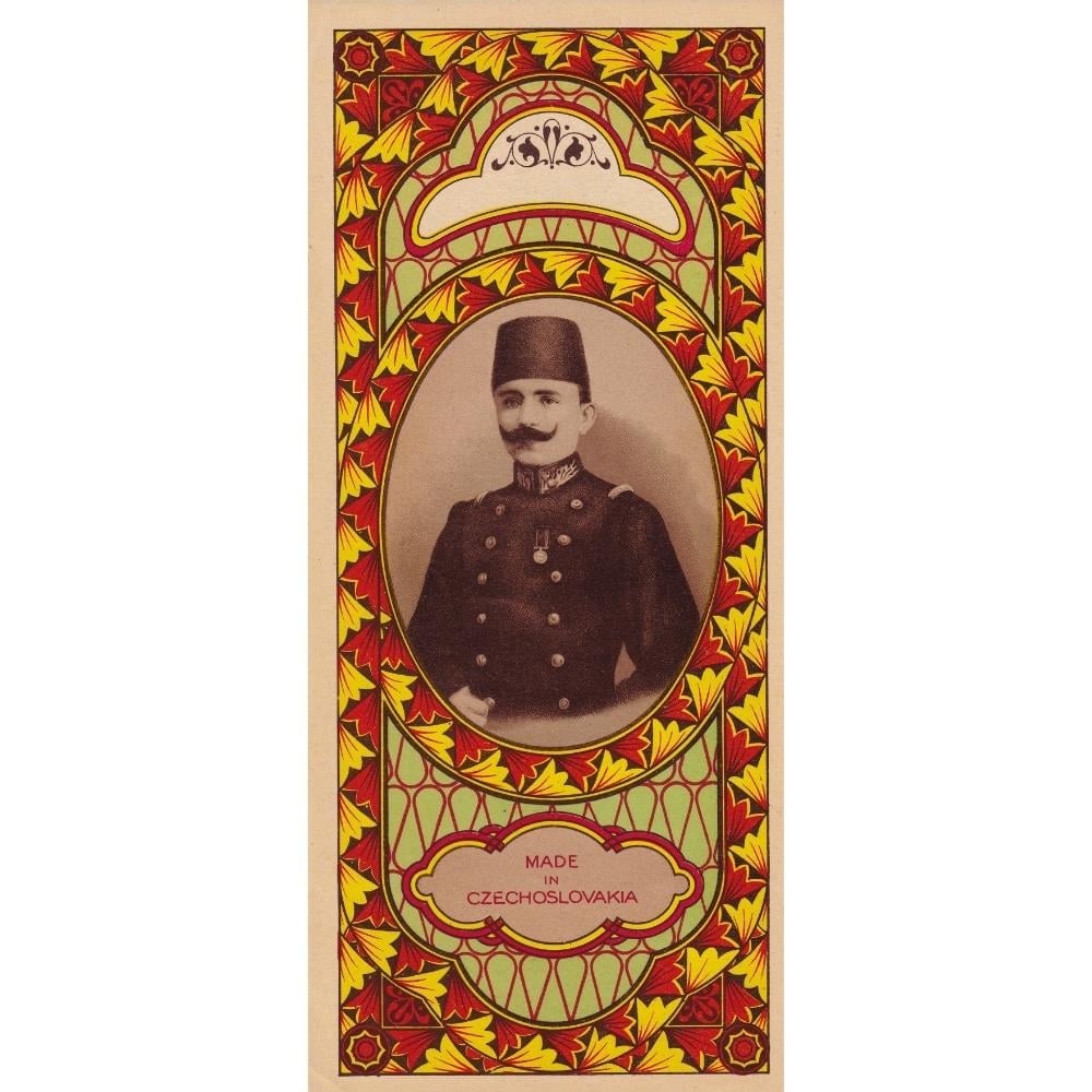 Enver Paşa Tasvirli Taşbaskı Fes Etiketi 11x25 cm - 1915