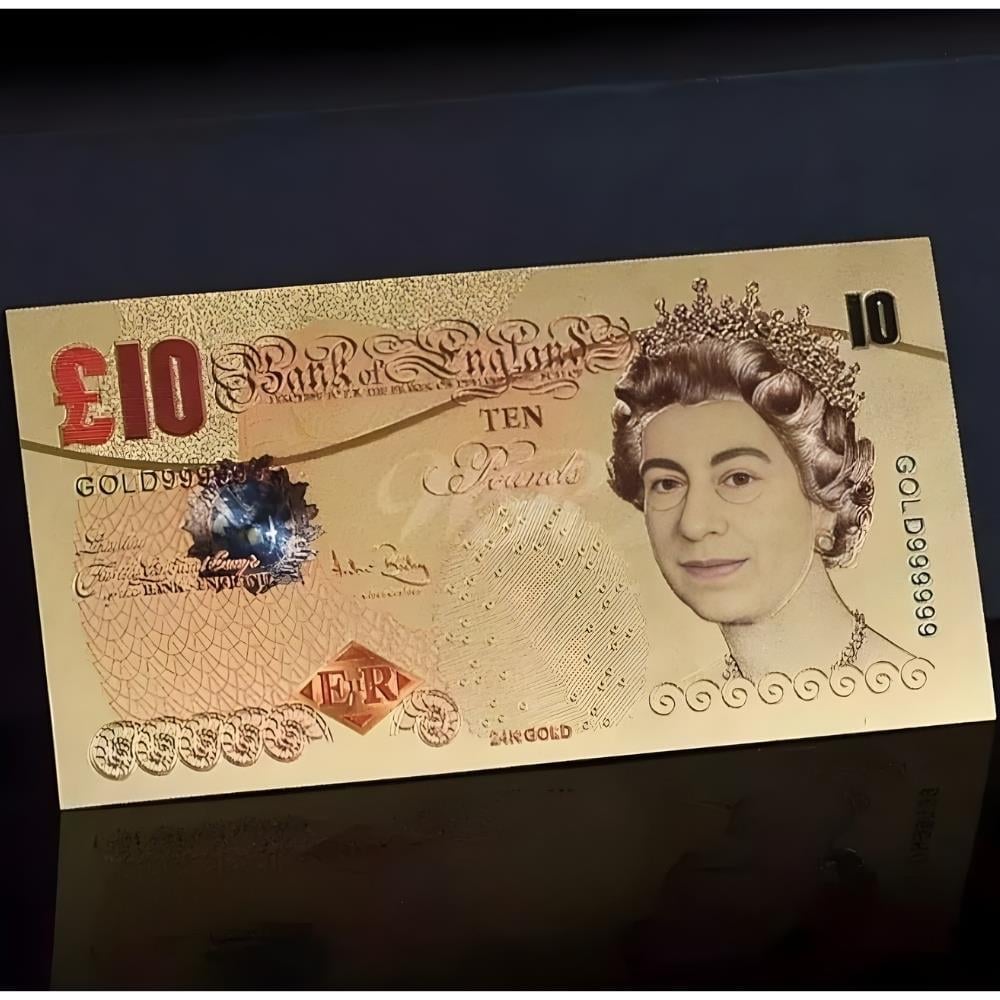 Renkli Altın Varak İngiltere 10 Pound - ÇİL