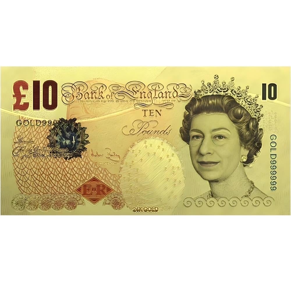 Renkli Altın Varak İngiltere 10 Pound - ÇİL