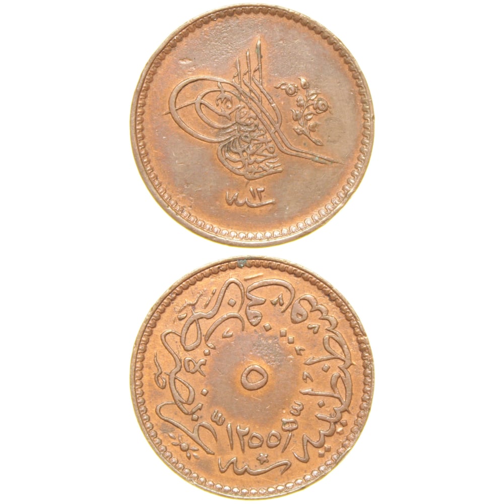 Sultan Abdülmecid 1255/12 Bakır 5 Para - ÇİL (OM160)