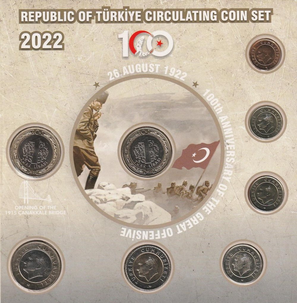 Türkiye Cumhuriyeti Tedavül Özel Para Seti - 2022 - Büyük Taarruzun 100. Yılı