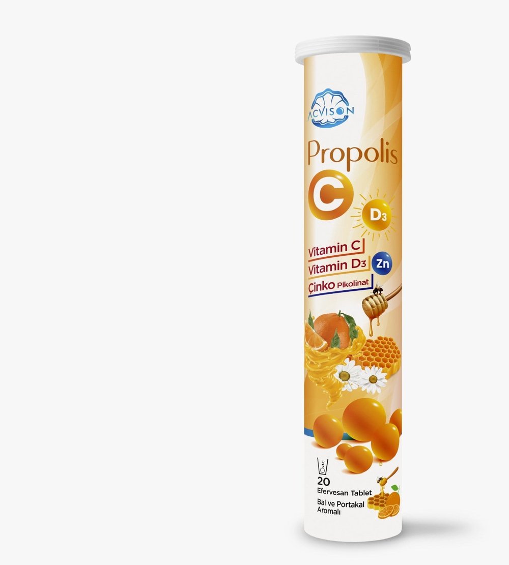 ACVİSON PROPOLİS, VİTAMİN C, ÇİNKO VE  VİTAMİN D3