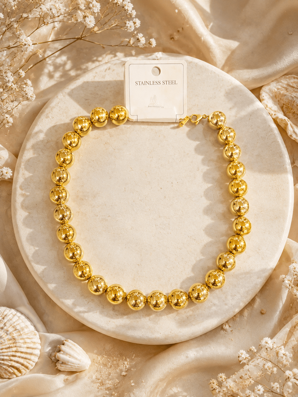 Çelik Gold İri Toplu Kolye