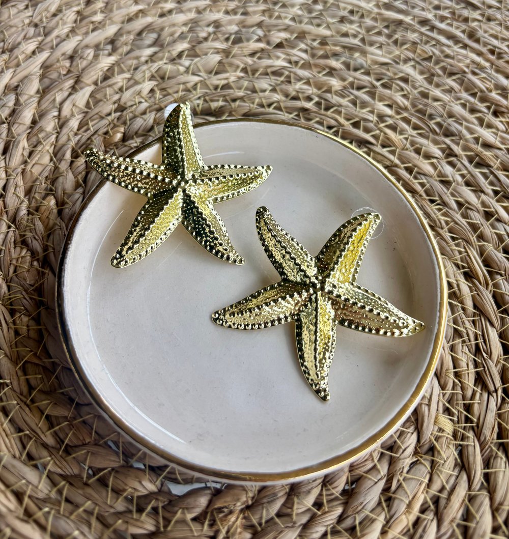 Gold Büyük Deniz Yıldızı Küpe