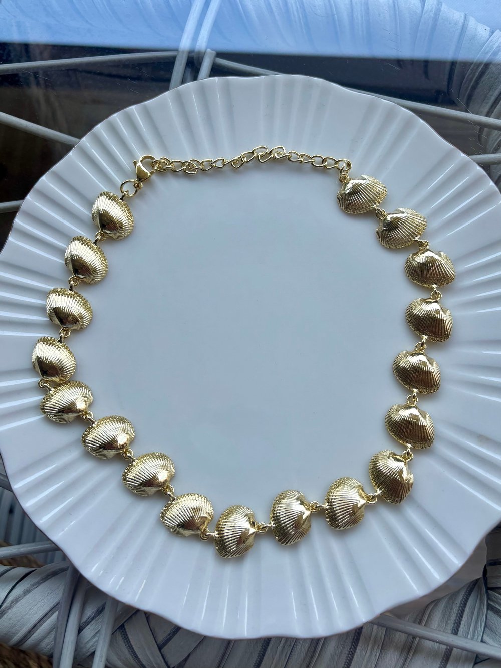 Gold Deniz Kabuklu Parçalı Kolye