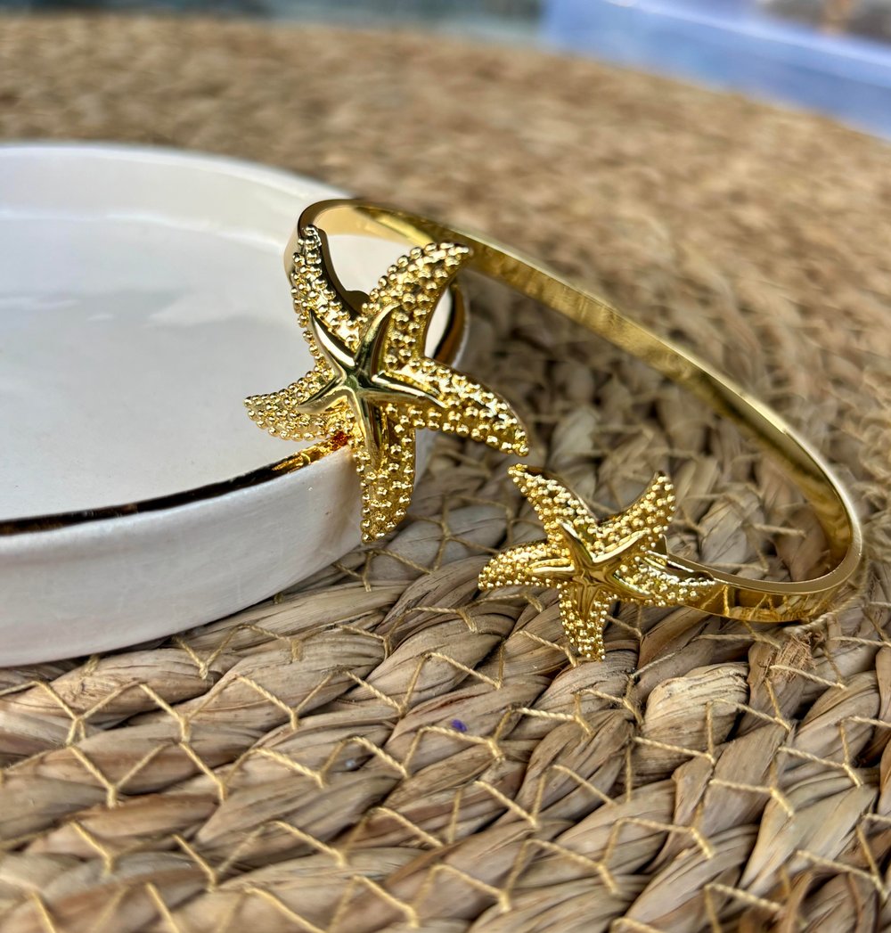 Gold Deniz Yıldızı Kelepçe Bileklik