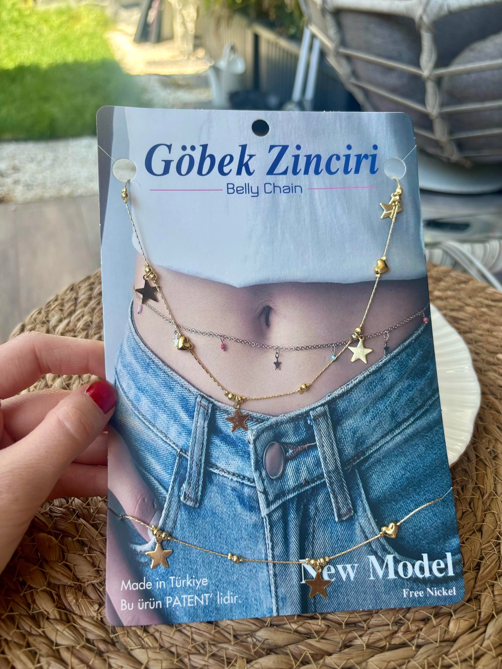 Gold Renk Yıldızlı Göbek Zinciri