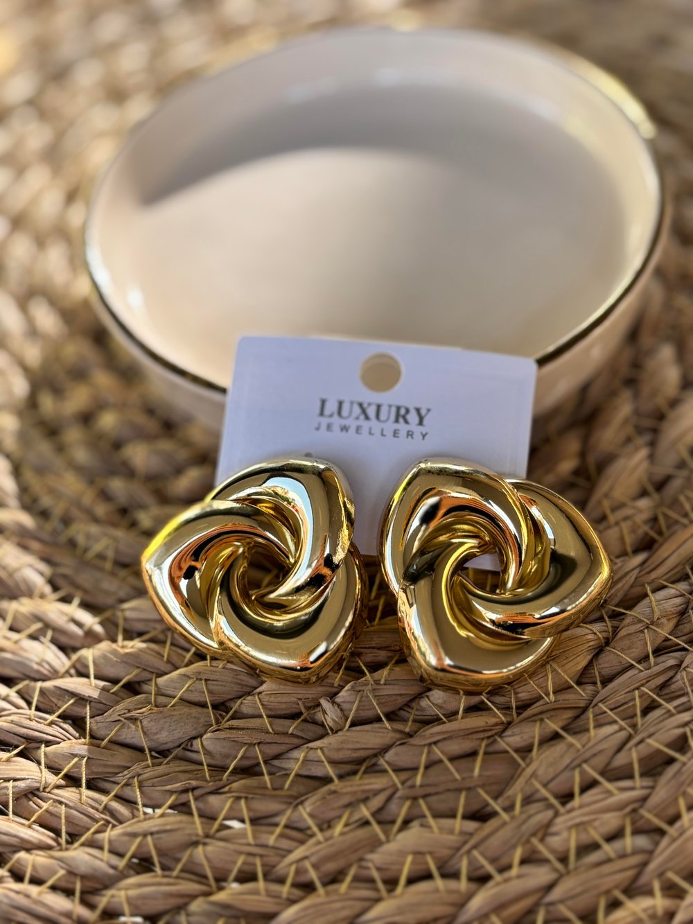 Premium Marka Gold Plaka Küpe