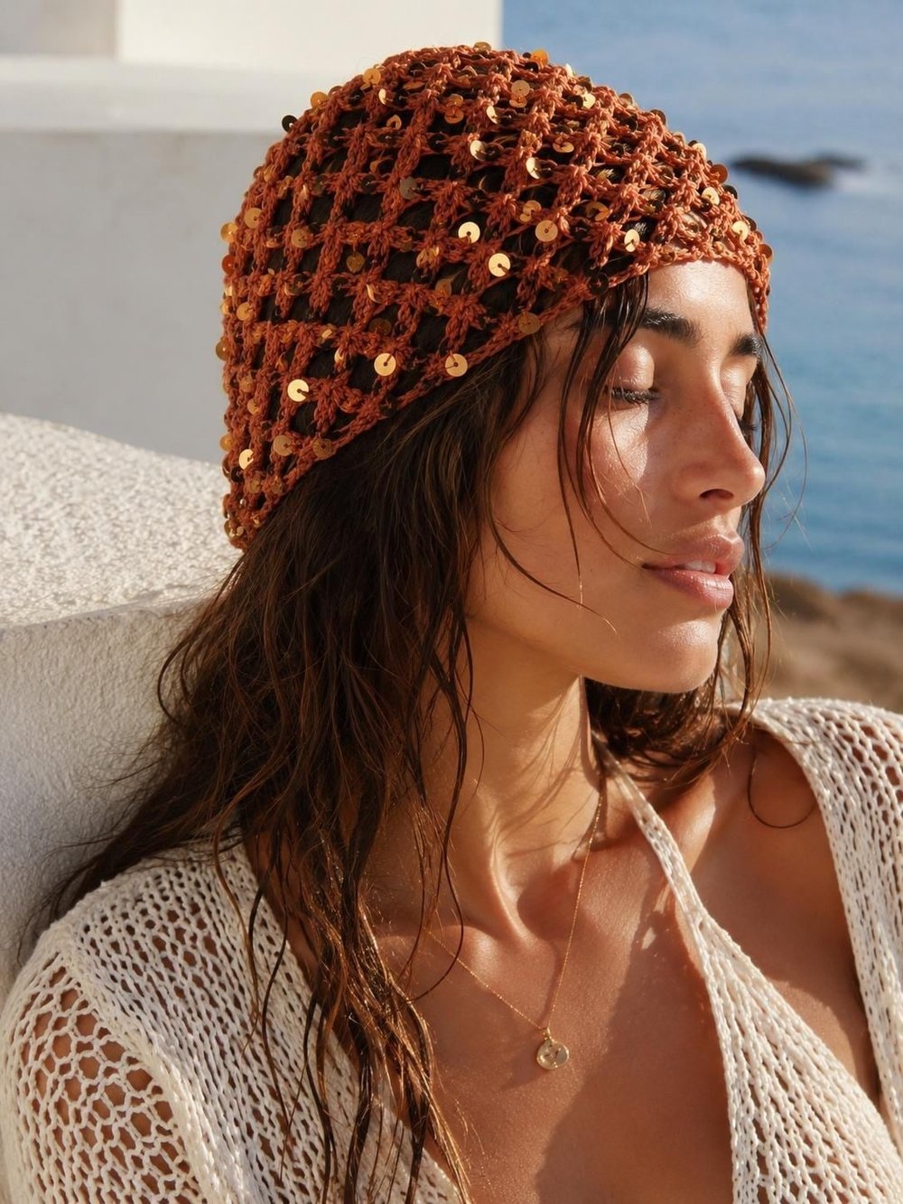 Pullu Örgü Bandana