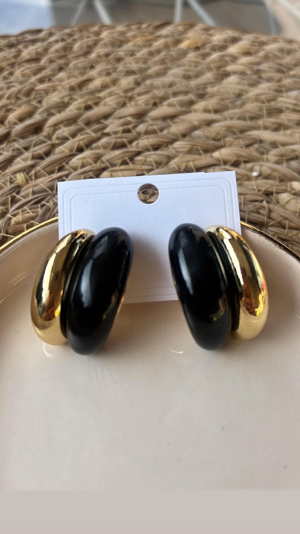 Siyah Gold İkili Küpe