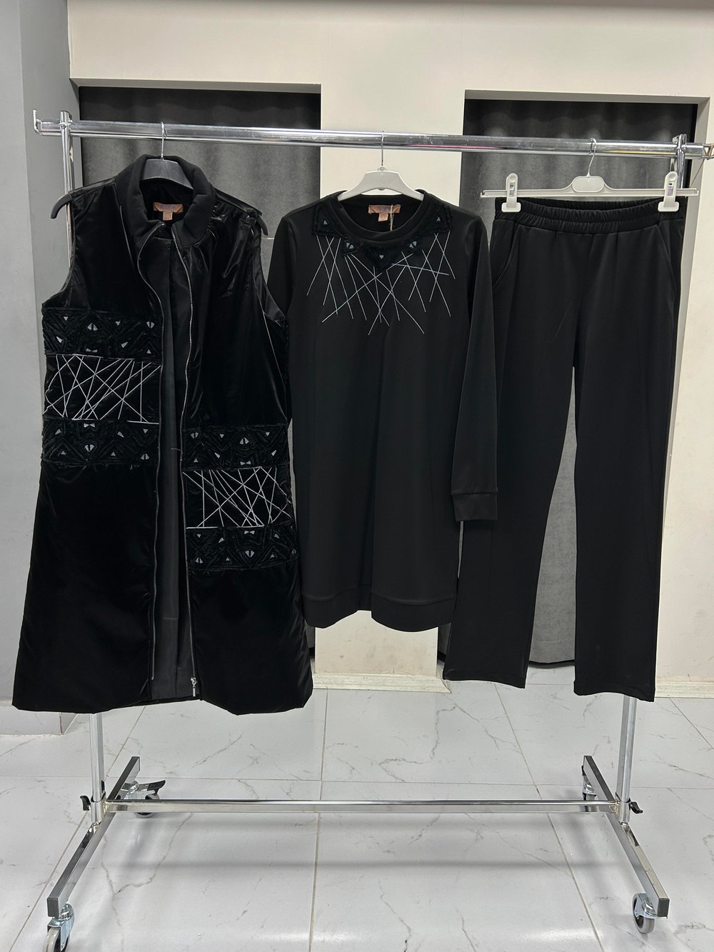 2498-TYP-25K BLUEVA SCUBA TUNİK & KAPİTONE YELEK PANTOLON TAKIM - SİYAH