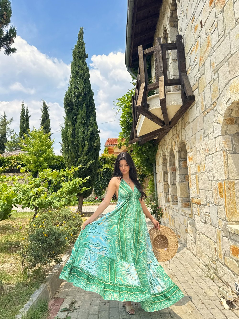 Esira Yeşil Yazlık Elbise 