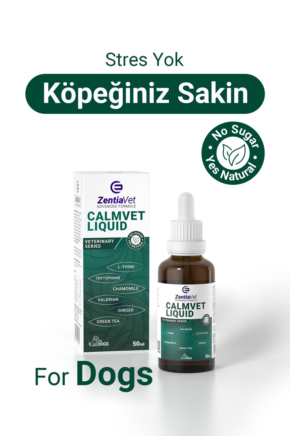 Köpek sakinleştirici Damla Calming, Rahatlatıcı, Stres, Anksiyete, Relax Vanilyalı 50 ml