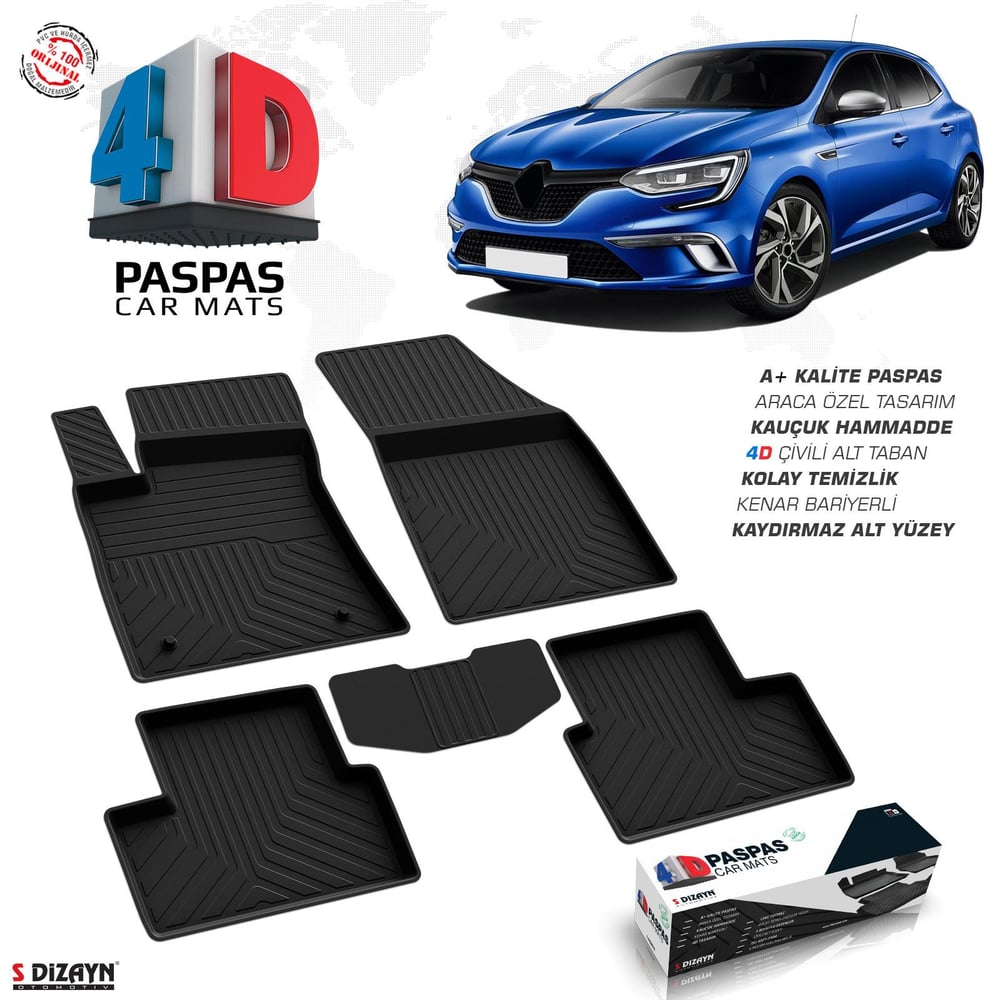 Renault Megane 4 3D Plus Havuzlu Paspas 2016-2021