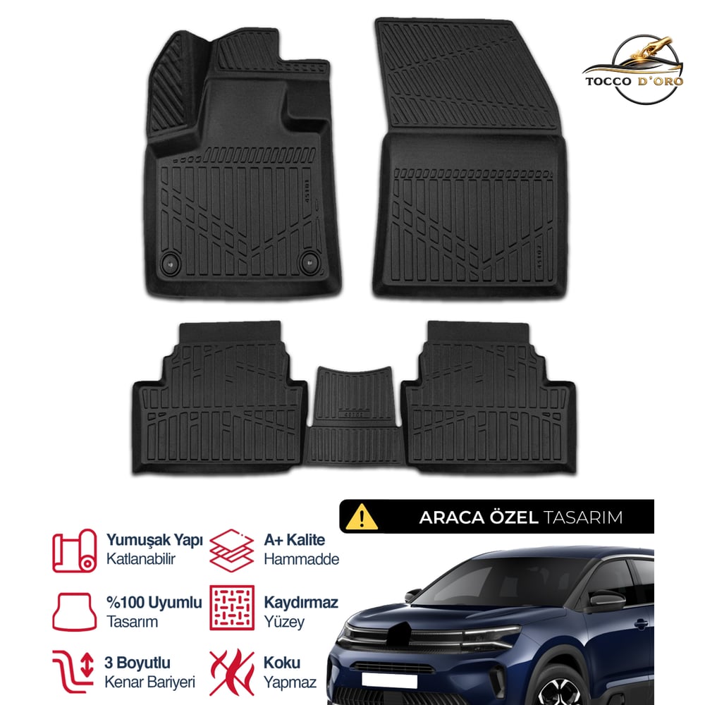 Citroen C5 Aircross 3D Plus Havuzlu Paspas 2017+
