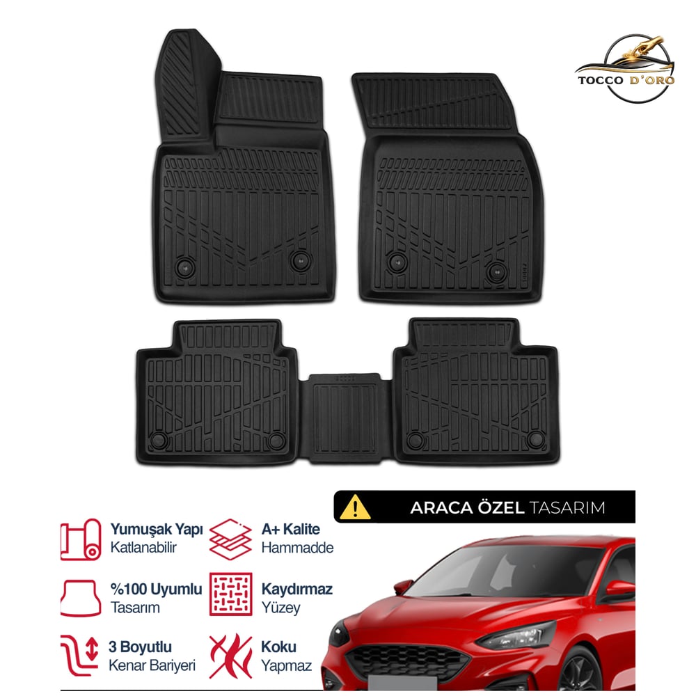 Ford Focus 3D Plus Havuzlu Paspas 2019+