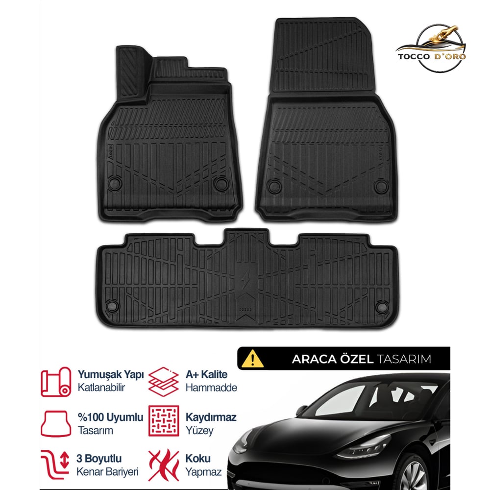 Tesla Model Y 3D Plus Havuzlu Paspas 2020+