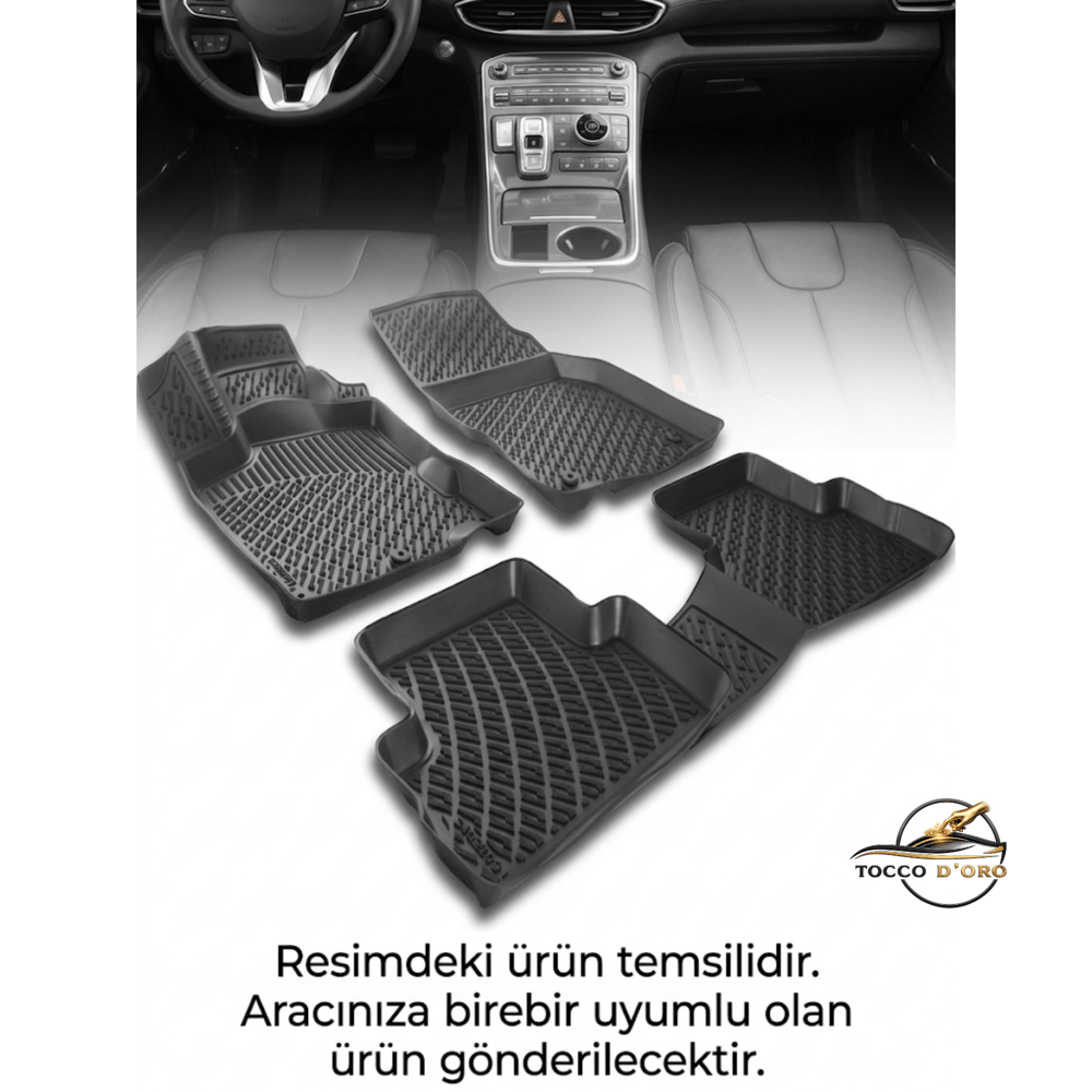 Hyundai Santa Fe Hybrid 2020+ Rizline 3D Kauçuk Paspas