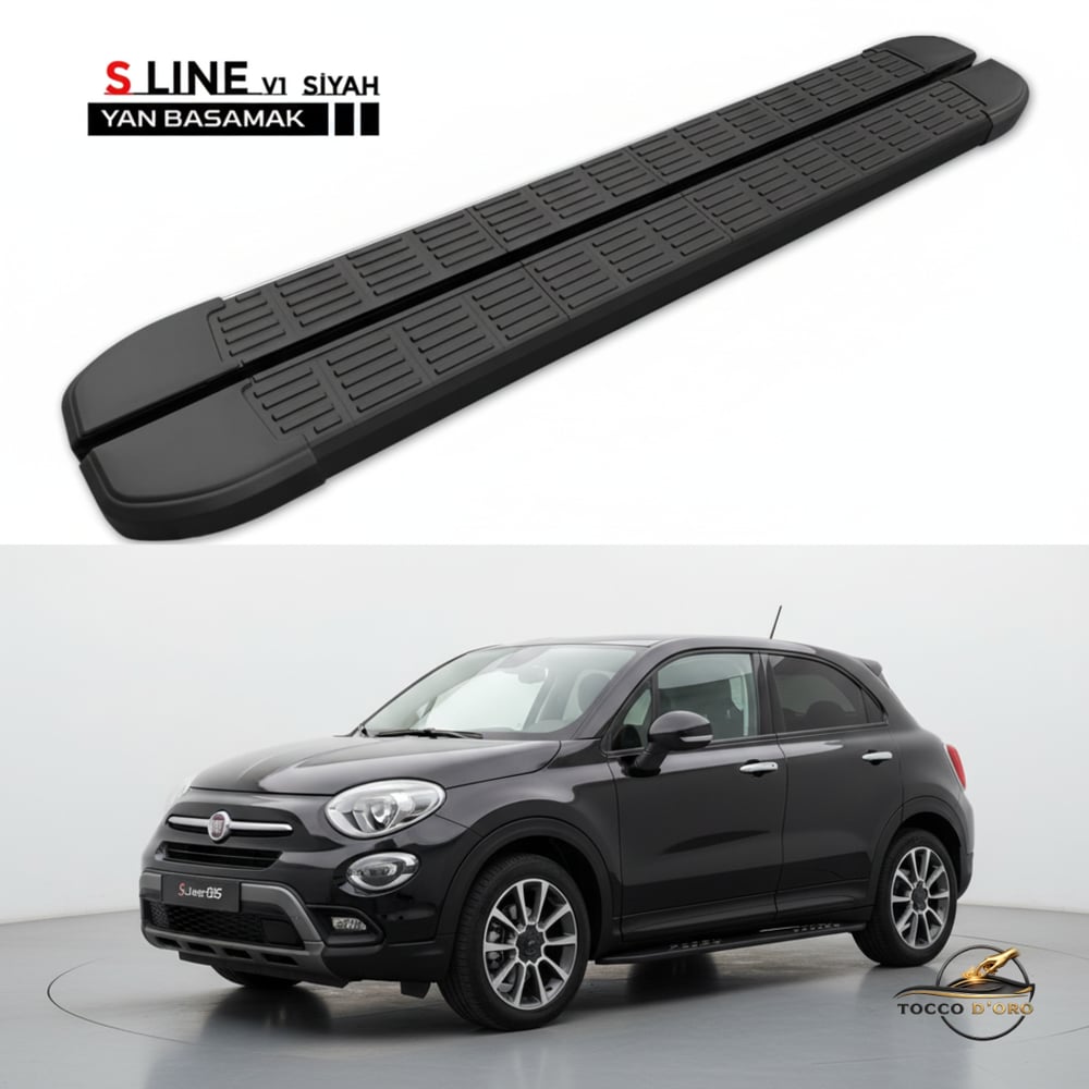 Fiat 500X Yan Basamak 2014-2026 S-Line Siyah 173 cm (Tam Uyumlu)