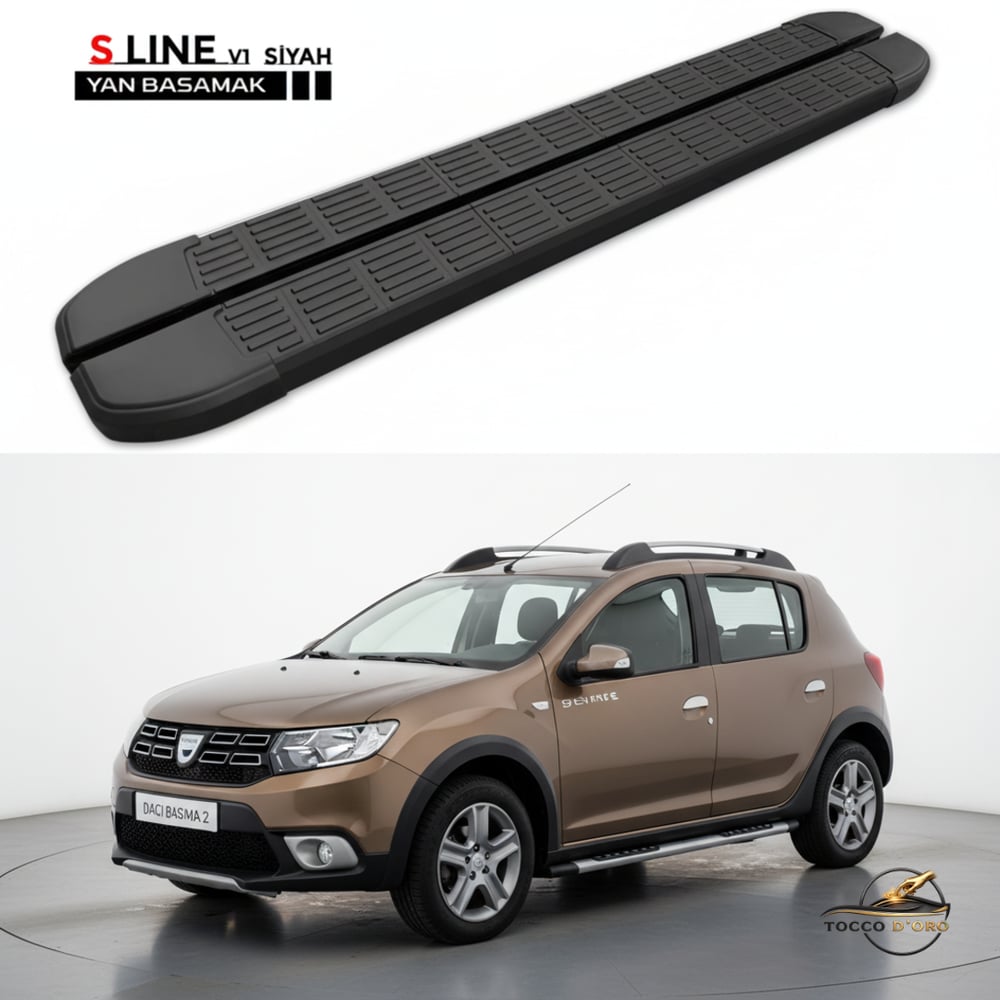 DACIA SANDERO 2 STEPWAY 2013-2020 173 cm S-line siyah yan basamak