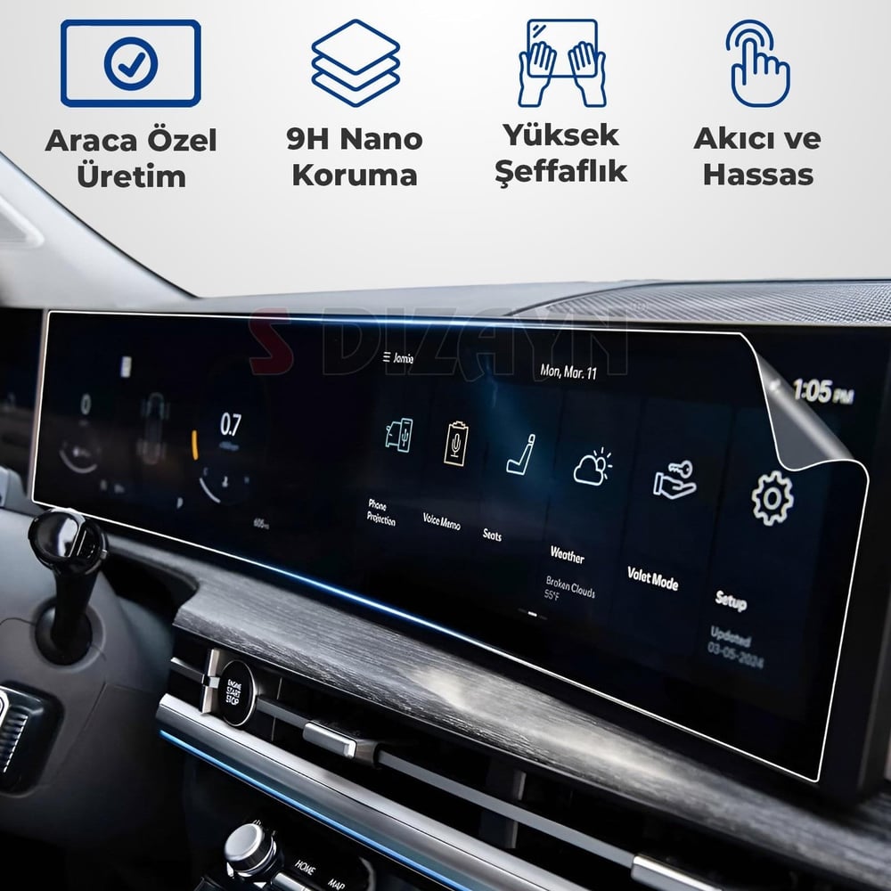 CHERY TİGGO 8 PRO MAX 24.6 İNÇ 9H NANO GÖSTERGE-MULTİMEDYA EKRAN KORUYUCU 2 Lİ SET (PARLAK) 2024-2025