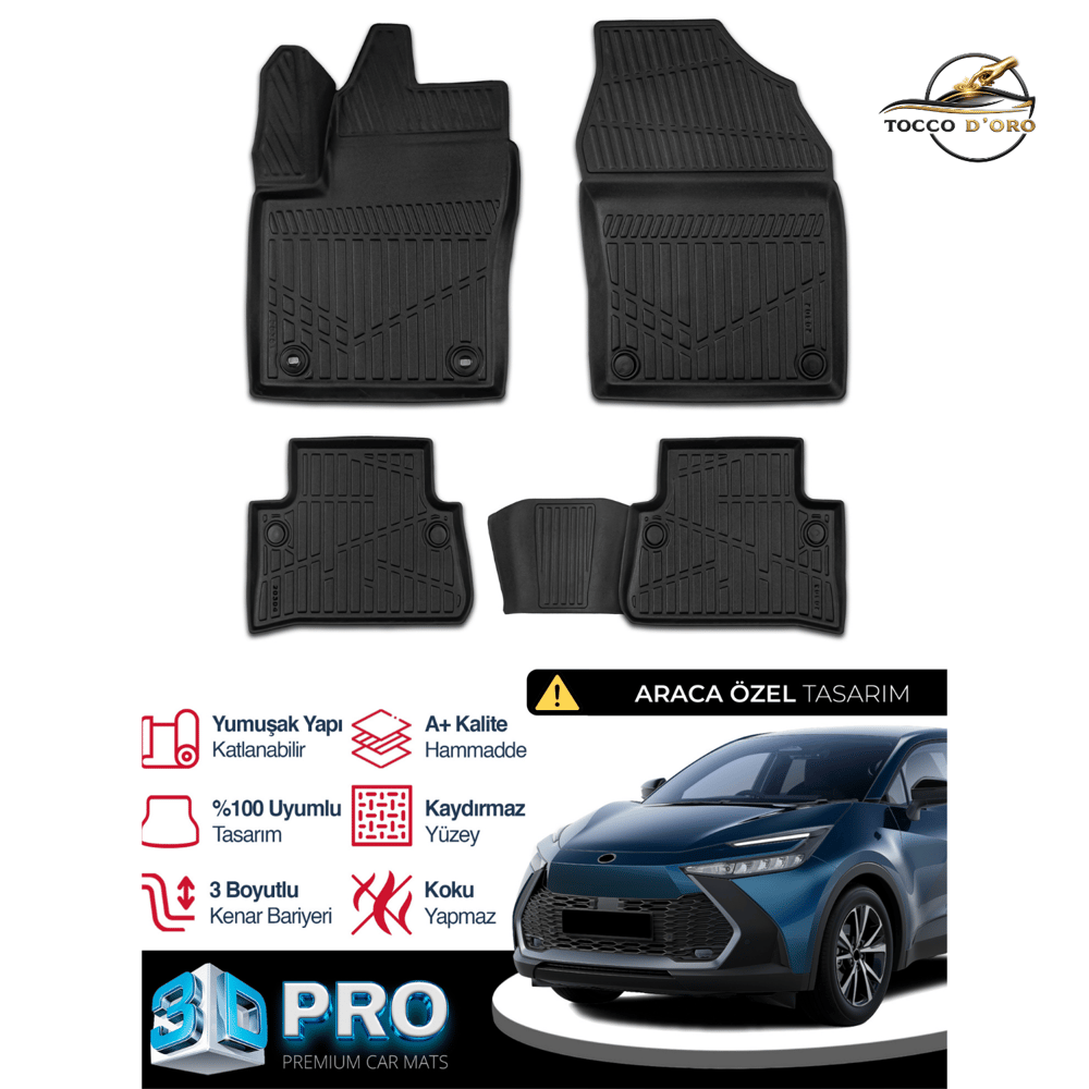 Toyota C-HR 3D Pro Havuzlu Paspas 2023+