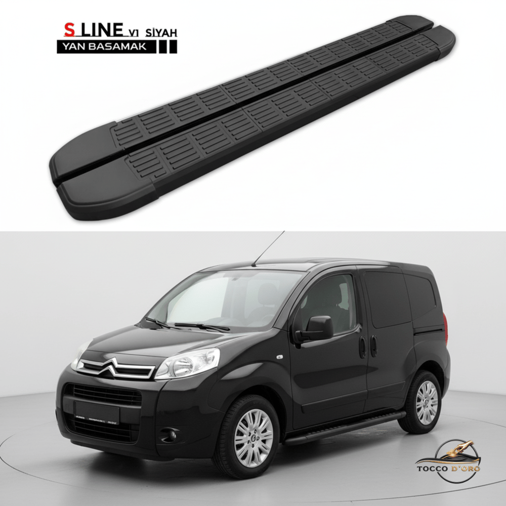 Citroen Nemo Yan Basamak 2008-2024 S-Line Siyah 173 cm (Takım)