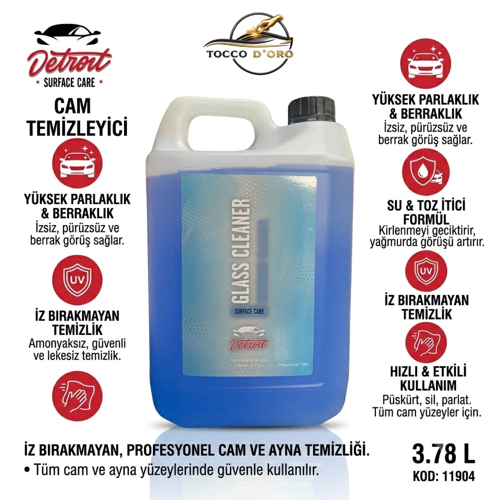 Detroit Glass Cleaner Cam Temizleyici 3.78 L