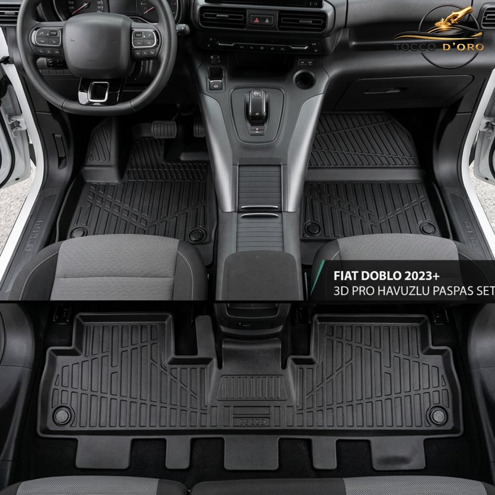 Fiat Doblo 2023+ 3D Pro Havuzlu Paspas Seti - A Kalite Kokusuz