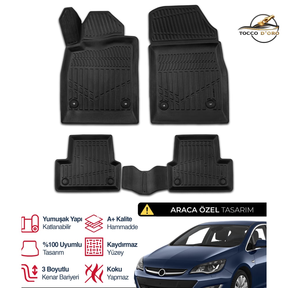 Opel Astra J 3D Plus Havuzlu Paspas 2009+