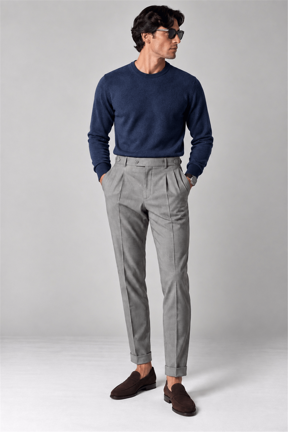 Cotton Cashmere Crew Neck Knit