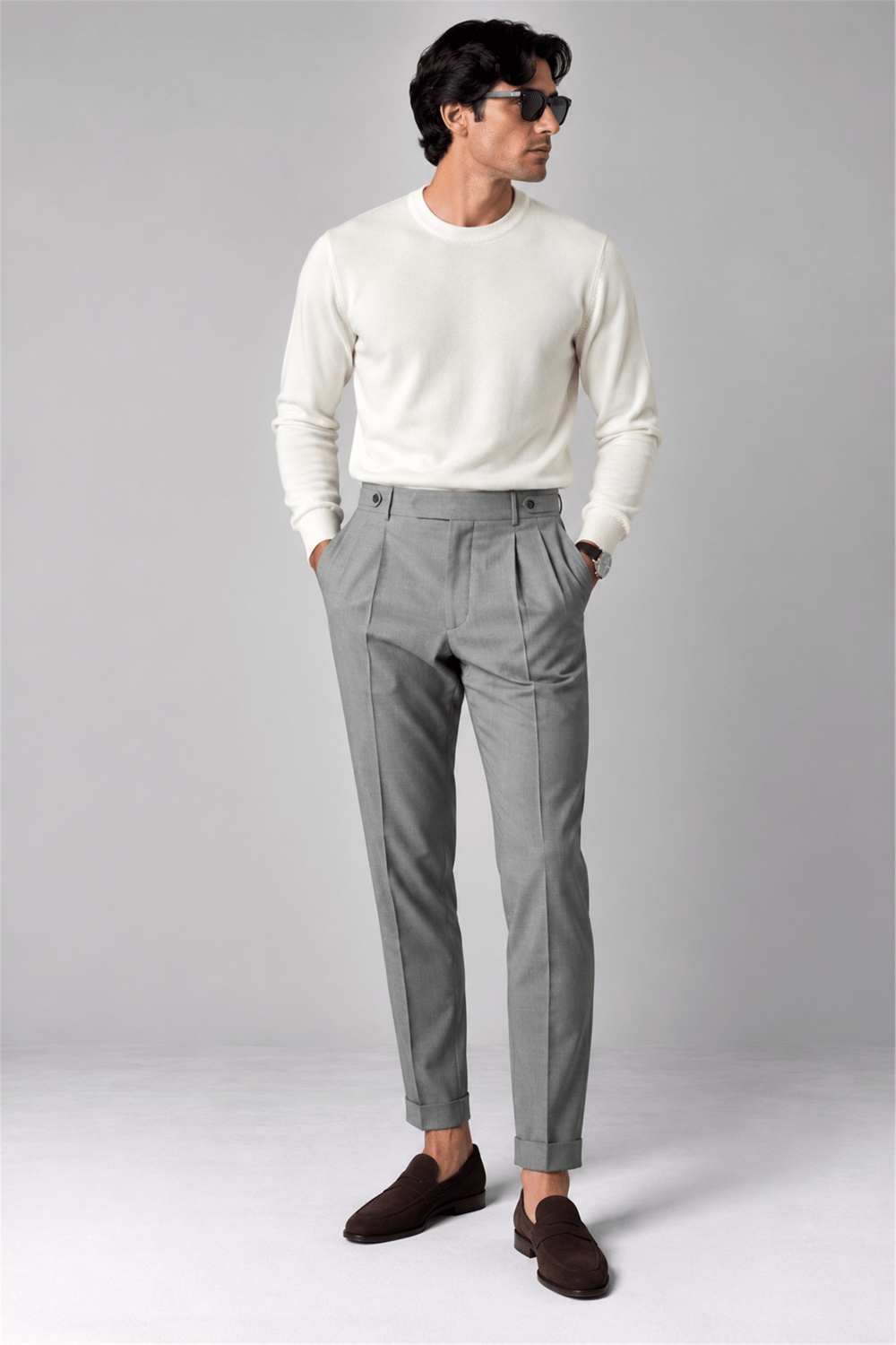 Cotton Cashmere Crew Neck Knit