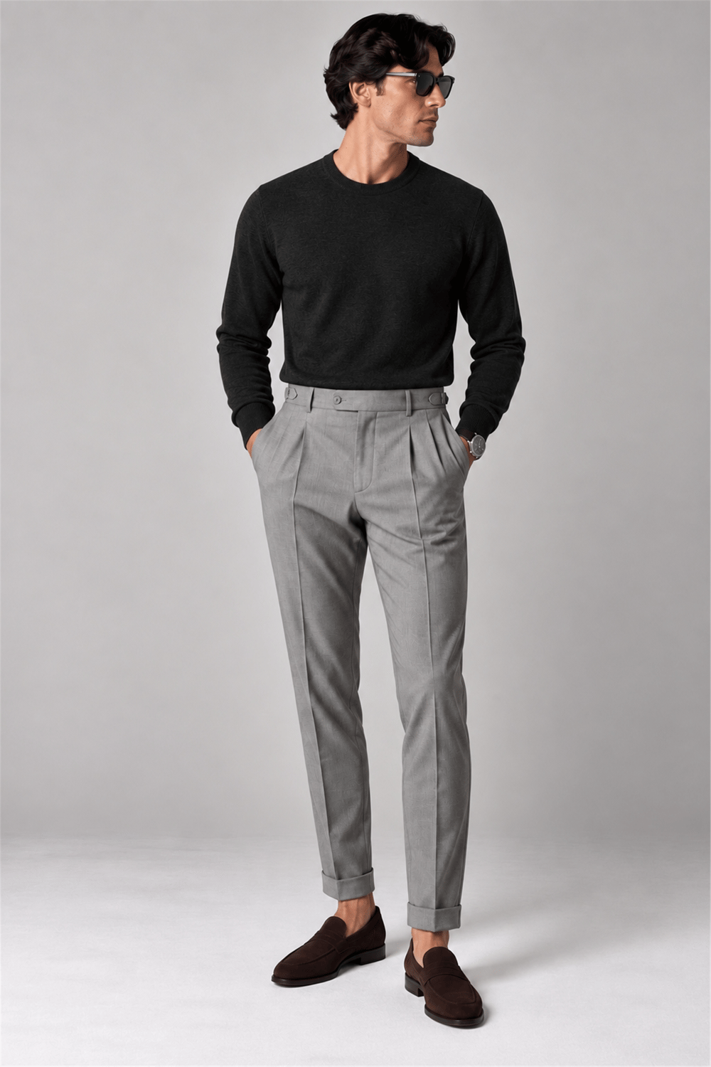 Cotton Cashmere Crew Neck Knit
