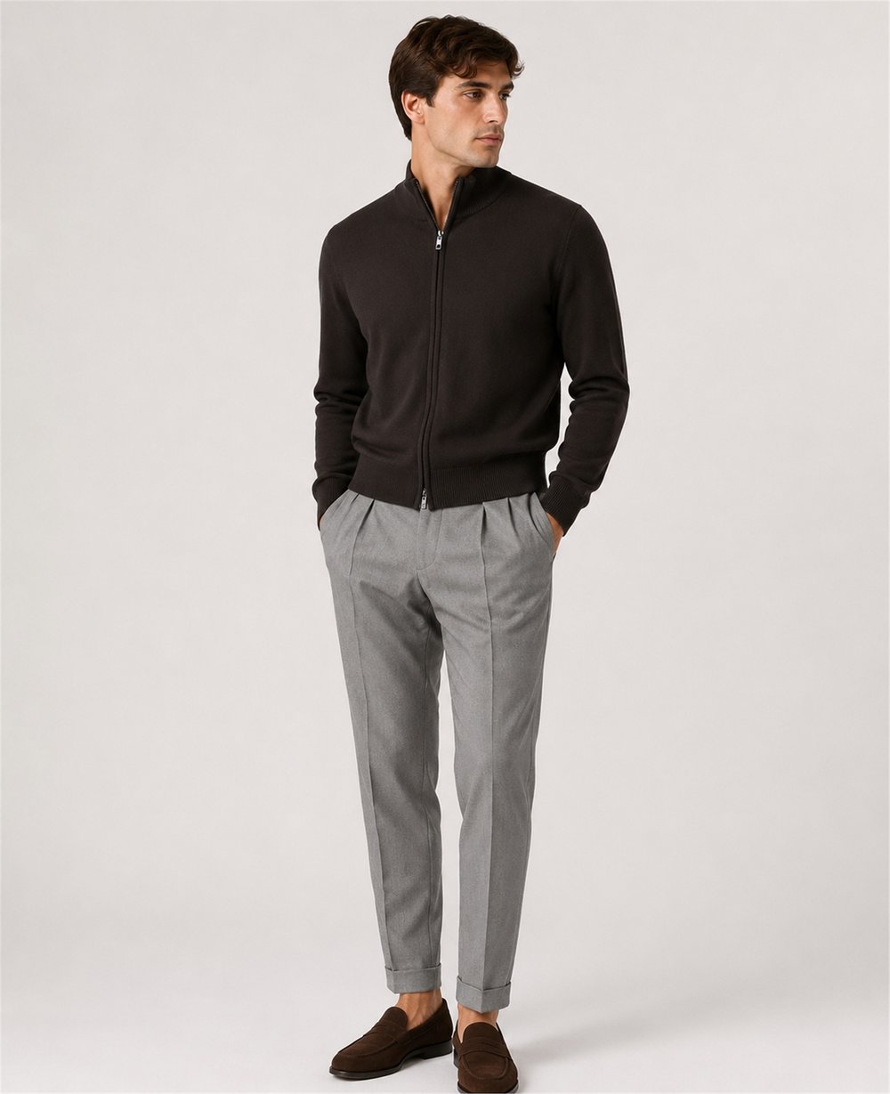 FK Cotton Touch Zip Cardigan