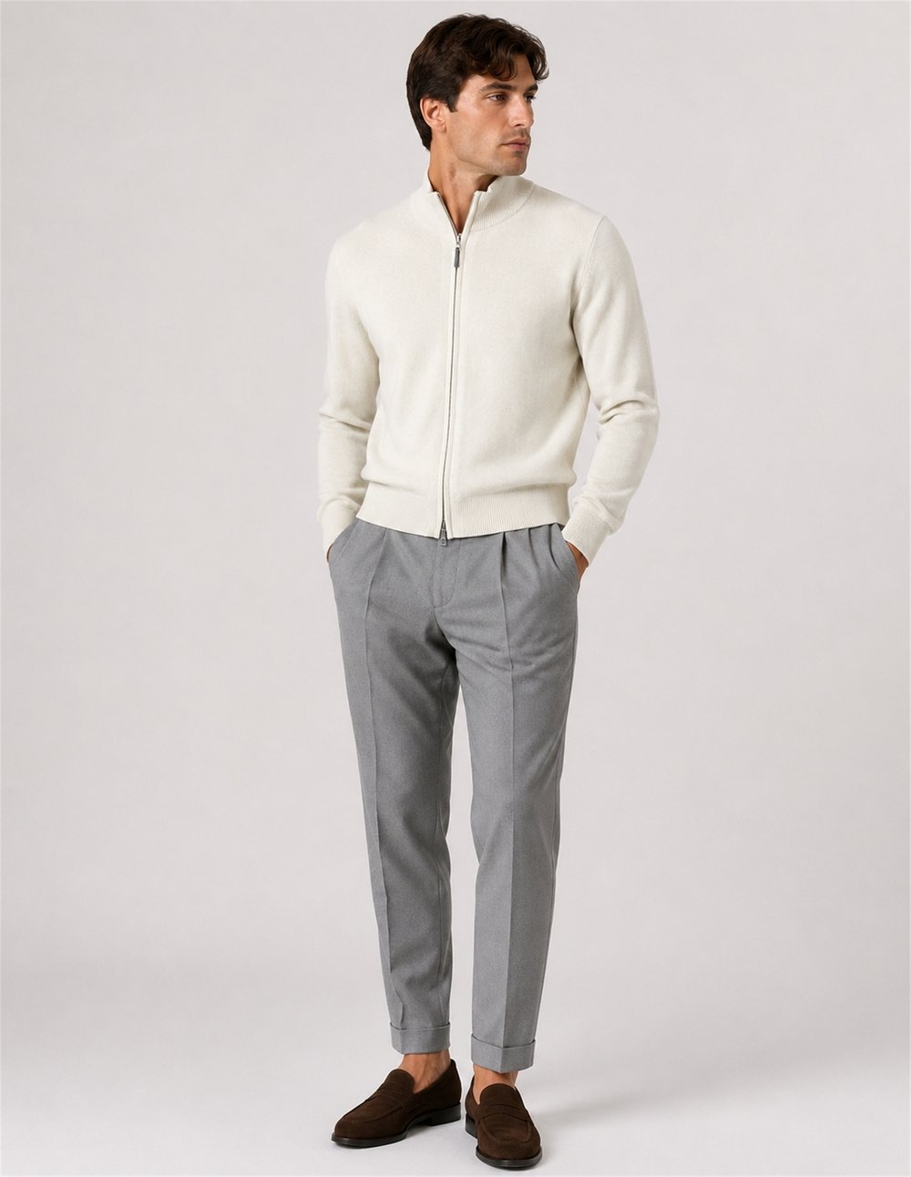 FK Cotton Touch Zip Cardigan