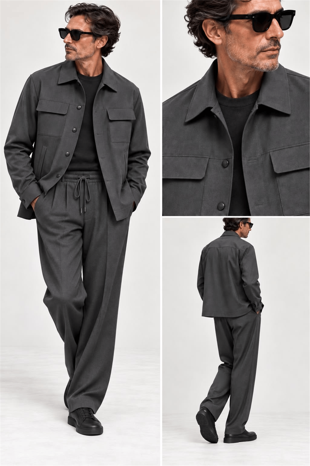 FK Pure Wool Smart Casual Suit — Anthracite