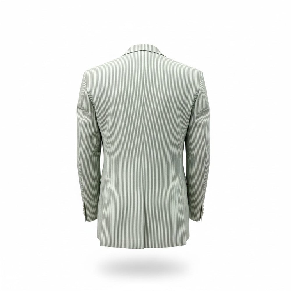 Karakaşlı Sage Çizgili Blazer