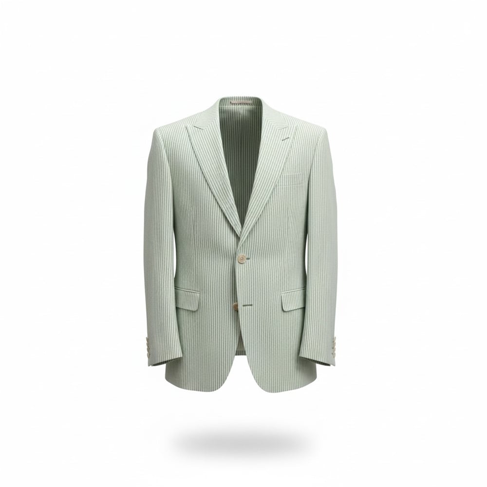 Karakaşlı Sage Çizgili Blazer