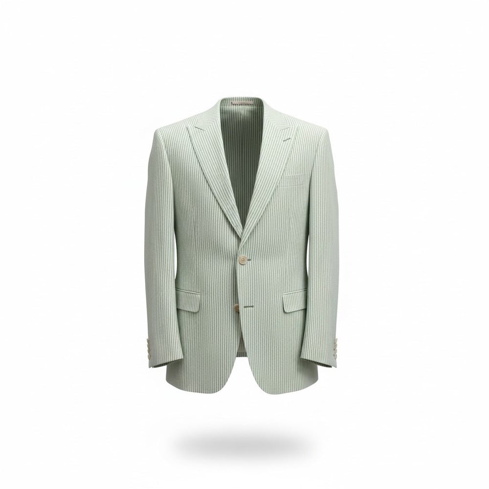 Karakaşlı Sage Çizgili Blazer