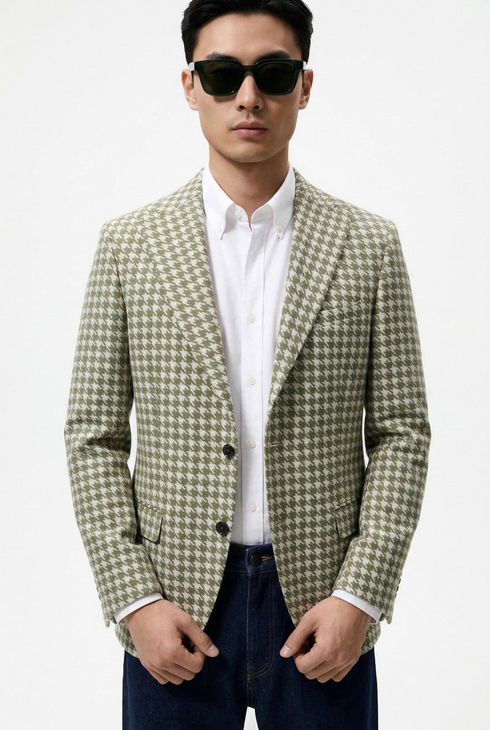 Karakaşlı Sage Houndstooth Blazer