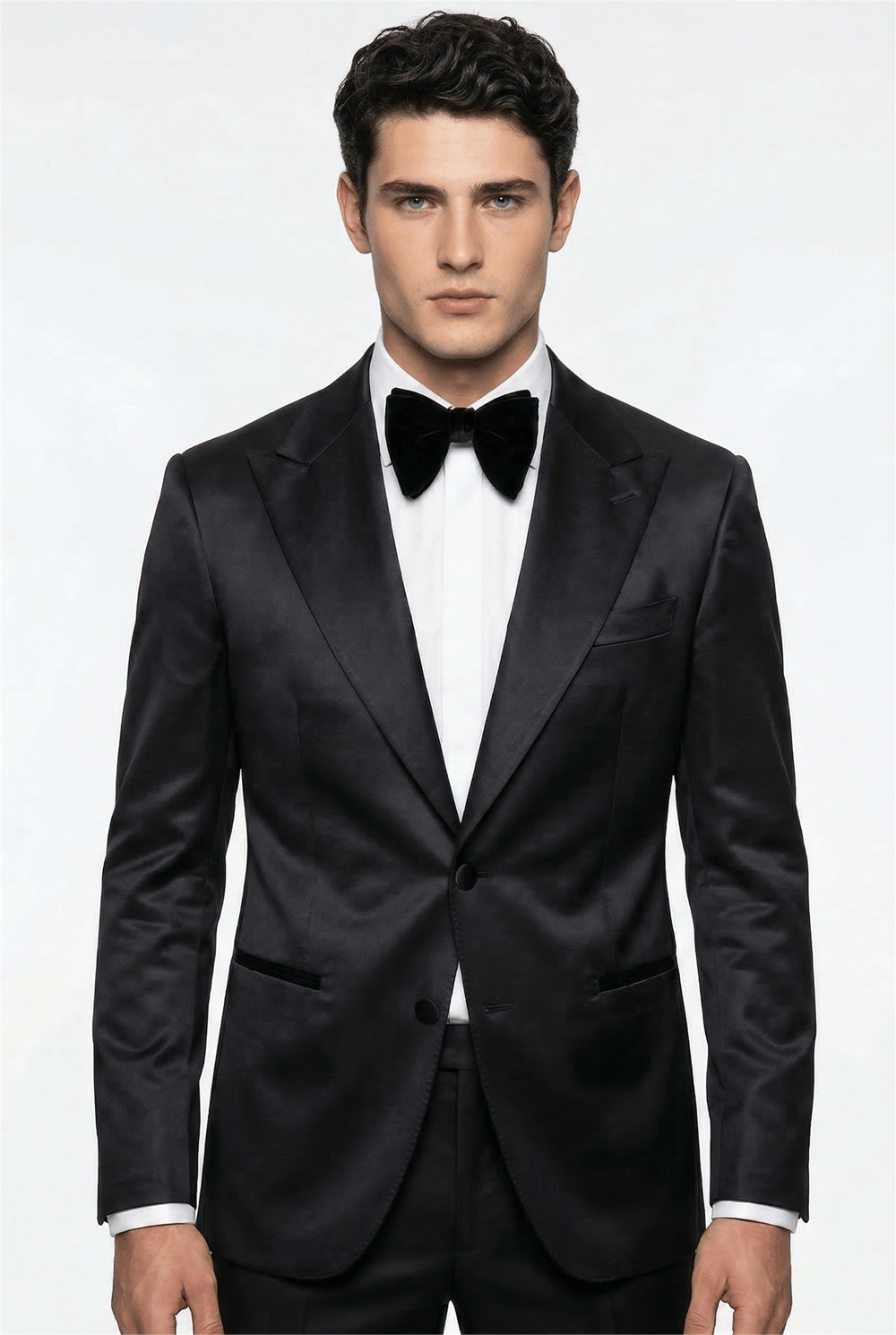 Karakaşlı Siyah Satin Smokin Blazer Ceket
